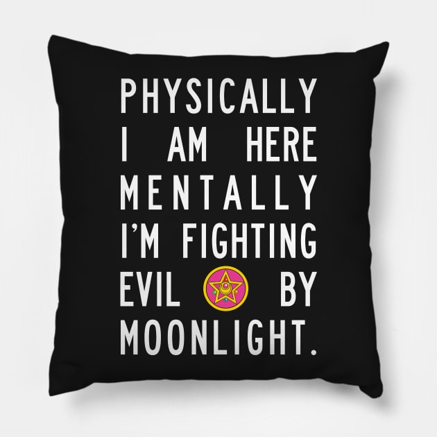 Fighting Evil By Moonlight Pillow by machmigo