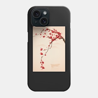 Whimsical Red Cherry Blossom Tree Phone Case