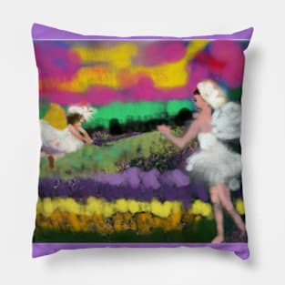 Fairies in the flower field Pillow