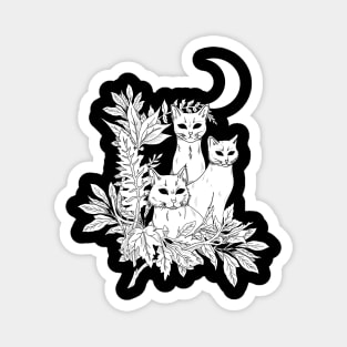 Bewitched Cats - b&w version Magnet