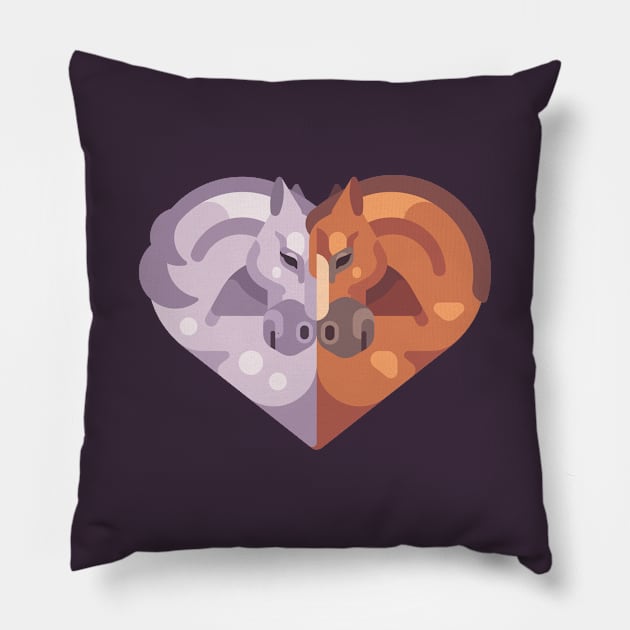 Romantic Horses Pillow by IvanDubovik