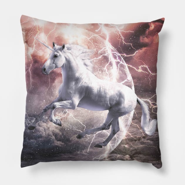 Epic Lightning Unicorn Pillow by Random Galaxy