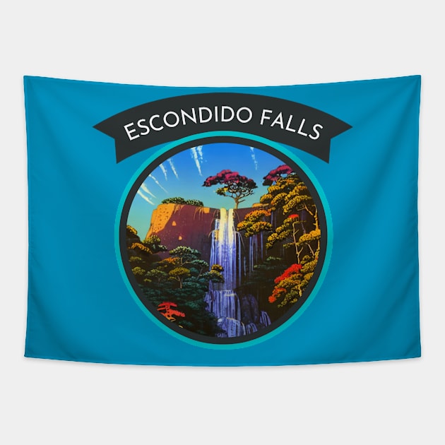 Vintage Escondido Falls at the Malibu Southern California Tapestry by Mochabonk