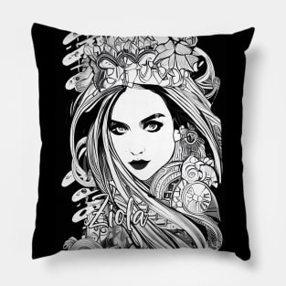 beautiful girl tribal floral hippie chick stoner witch Pillow
