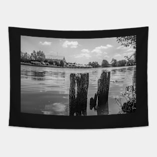 Wooden mooring posts on the River Bure, Horning, Norfolk Broads Tapestry