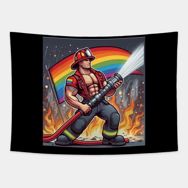 Fire fighter 3.0 Tapestry by Out of the world