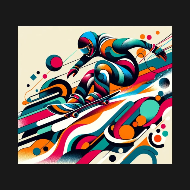 Cosmic Ride: Abstract Skateboarder Flow by heartyARTworks