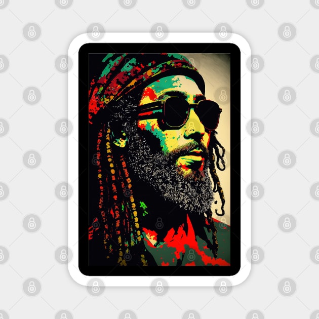 reggae rasta peace hippie bob marley Magnet by XlukasX
