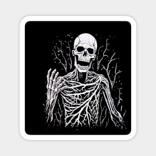 male skeleton smiling, halloween design Magnet