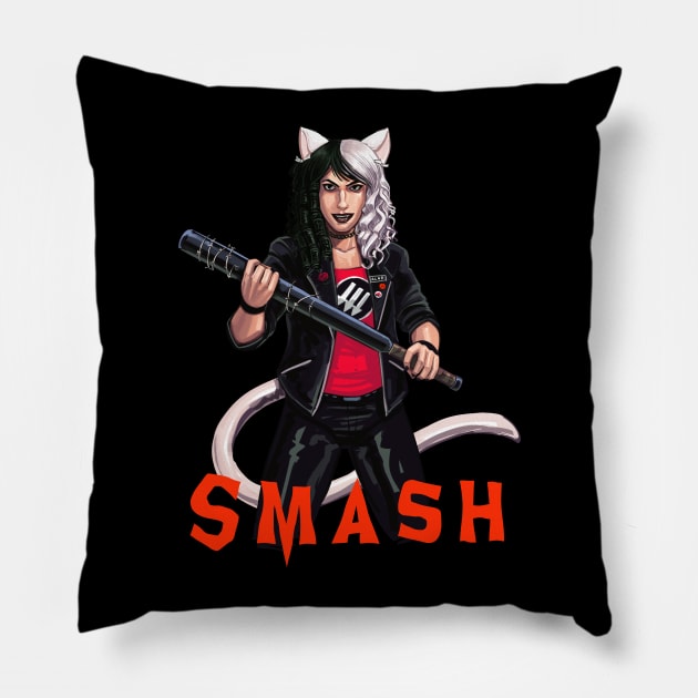 Tabby Smash Pillow by Skutchdraws