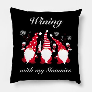 Drinking wine with my Gnomies Pillow