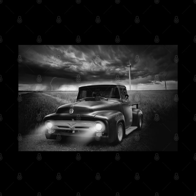 1956 Ford F-100 - black white by hottehue