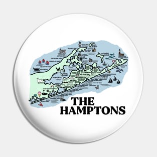 The Hamptons Map Art Pin