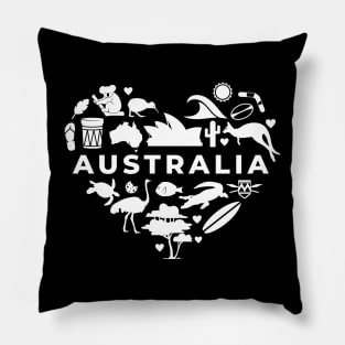 Australia White Heart Pillow