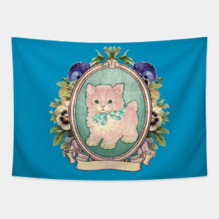 Kitschy Pink Kitten Tapestry