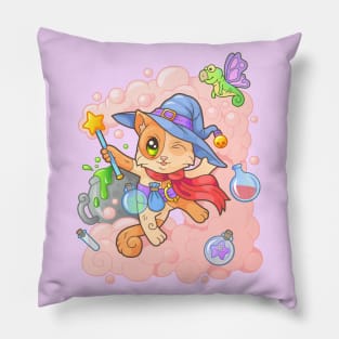 cute wizard cat Pillow