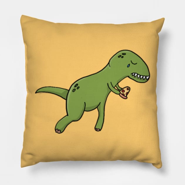 Sad T-Rex Dino with Pizza Pillow by MedleyDesigns67