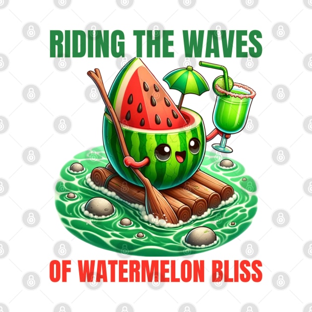 Watermelon Surf - Riding the Waves of Watermelon Bliss Shirt by vk09design