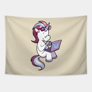 Laptop unicorn Tapestry