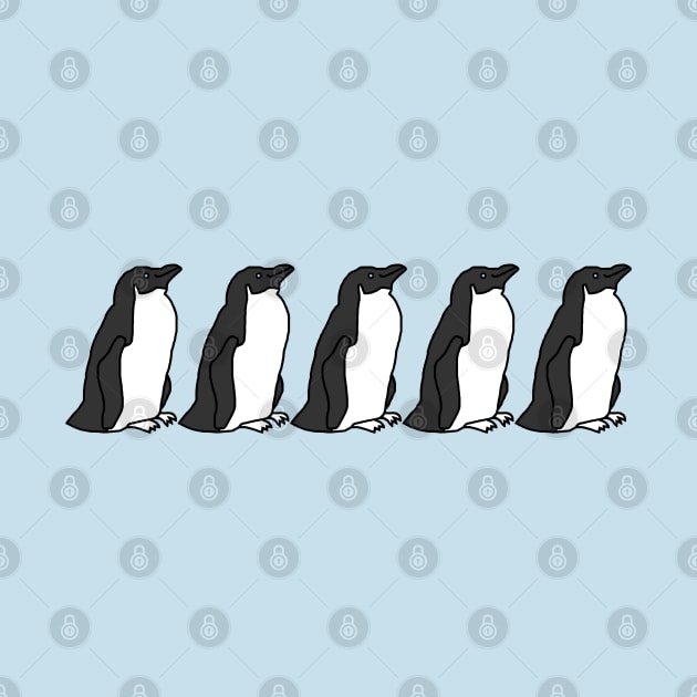 Five Penguins by ellenhenryart