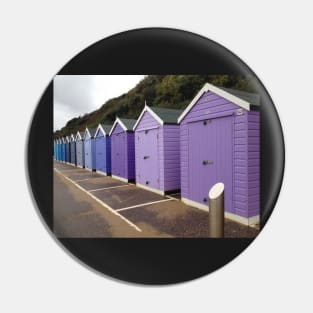 Purple and Blue Beach Huts Pin