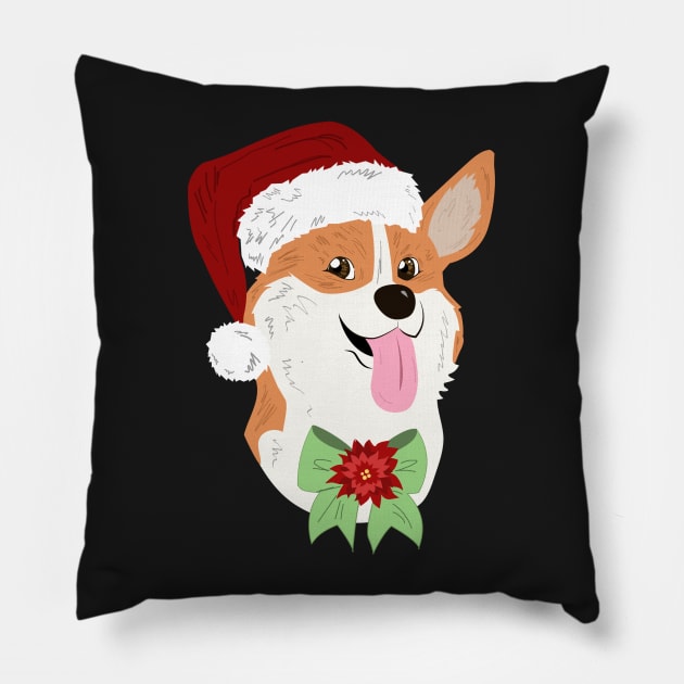 Corgi xmas Pillow by Eneandine