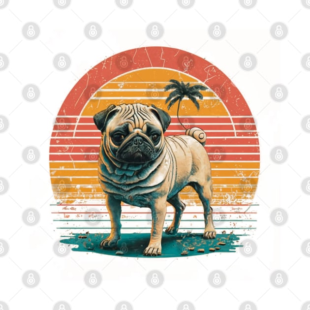 Pug vintage sunset by Arassa Army