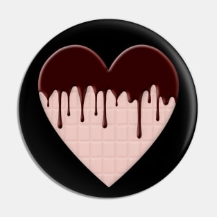 Melted Chocolate Pink Heart Valentines Day  14th February Love Gift Pin