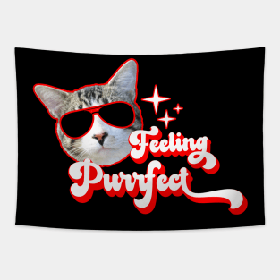 Feeling Purrfect Retro Cat Tapestry