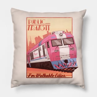 Public Transit For Walkable Cities Pillow