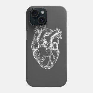 White Anatomical Heart Phone Case
