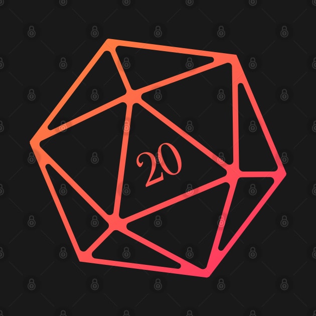 Retro D20 Dice Game Master Gradient RPG by pixeptional