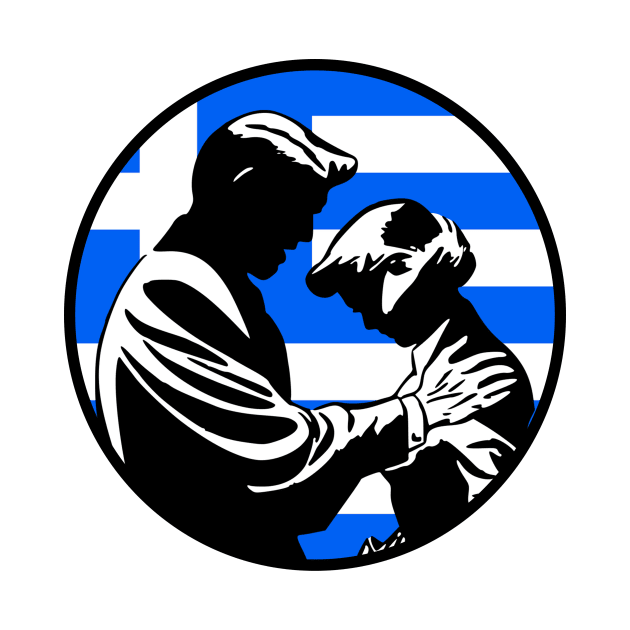 Greek Flag. Greek Family Life by Jakavonis