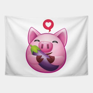 Eggplant Piggy Tapestry