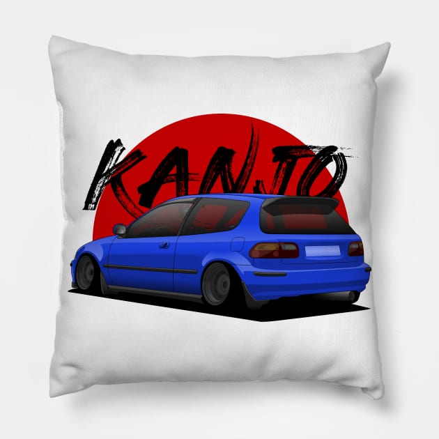 KANJO CIVIC BLUE Pillow by turboosted