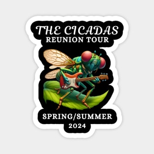 Cicadas Reunion Tour Spring Summer 2024 Funny Cicadageddon Event Cartoon Cicada Guitar Magnet