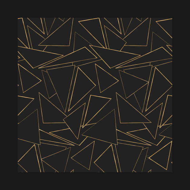 Minimalist Geometric Gold Black Strokes Triangles by NdesignTrend