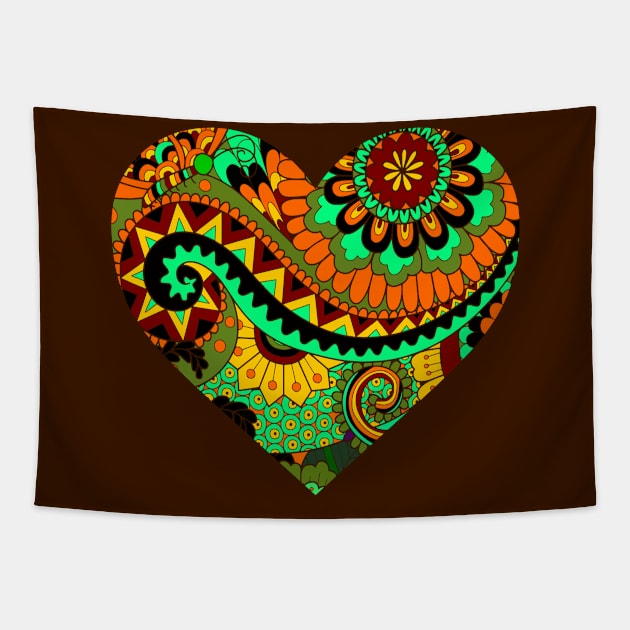 Organic Floral Heart Tapestry by AlondraHanley