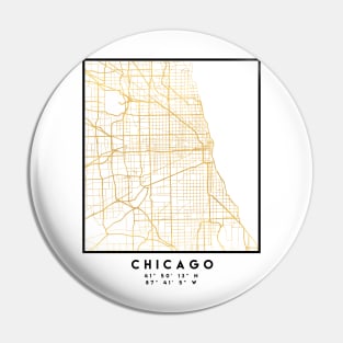 CHICAGO ILLINOIS CITY STREET MAP ART Pin