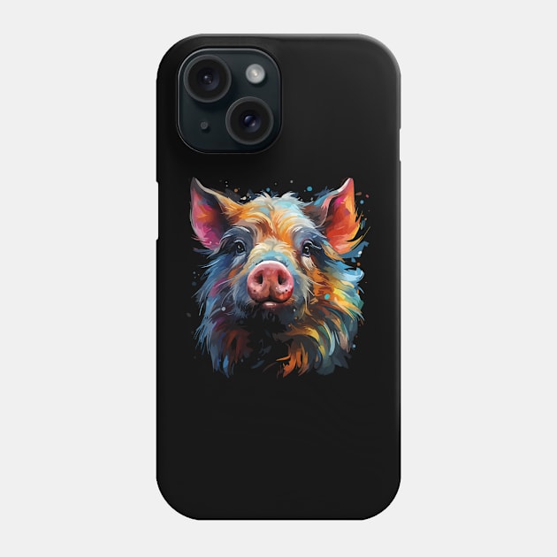 Pot-Bellied Pig Rainbow Phone Case by JH Mart