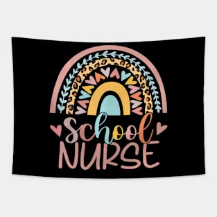 Cute Rainbow Leopard Print School Nurse Back To School Tapestry