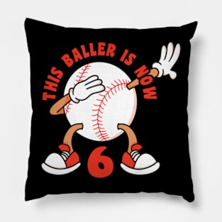 Happy 6Th Birthday 6 Year Old Baseball 6Th Birthday Pillow