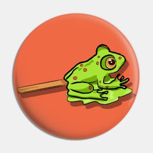 Adorable Green Frog Lollipop - Playful Candy Design Pin
