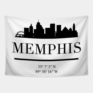 MEMPHIS TENNESSEE BLACK SILHOUETTE SKYLINE ART Tapestry