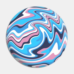 Colorful Liquid Warp Abstract Swirl - Blue and Pink Pin