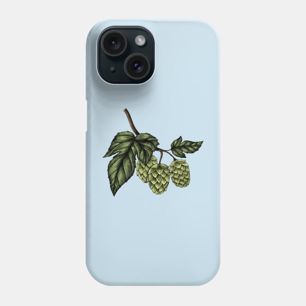 Hand Drawn Hops Phone Case by Mako Design 