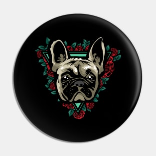 Frech bulldog in rose Pin