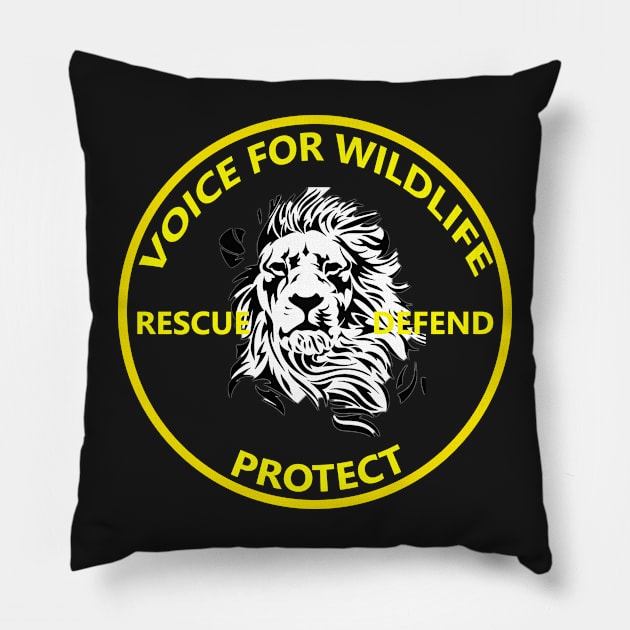 Voice For Wildlife - Lion Pillow by SHWILDLIFE