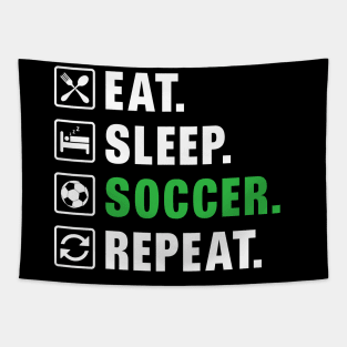 Soccer Player Eat Sleep Soccer Repeat Tapestry