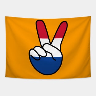 Netherlands Flag V Sign Tapestry